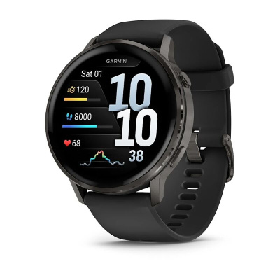 Garmin Venu 4 - 45 мм | Slate with Black Silicone Band