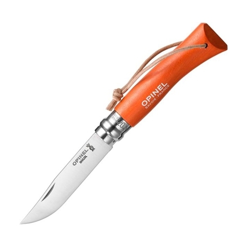 Нож Opinel №7 Trekking, нержавеющая сталь, кожаный темляк, оранжевый, 001443 001443 от прозводителя Opinel