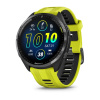 Garmin Forerunner 965 - | Carbon Grey DLC Titanium Bezel with Black Case and Amp Yellow/Black Silicone Band