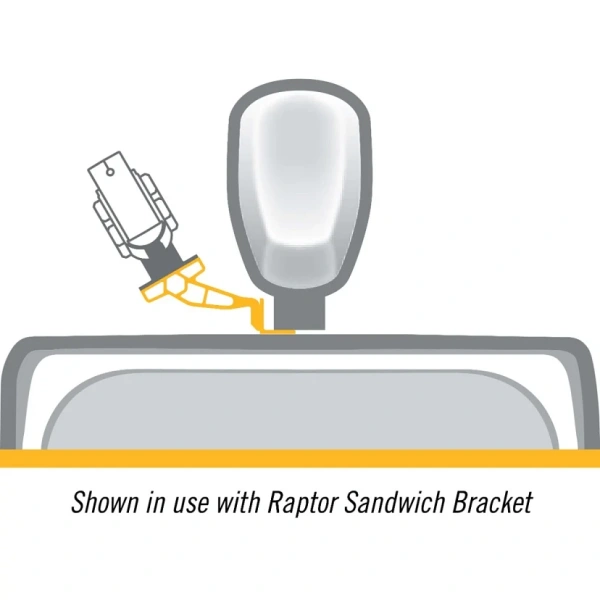 Raptor Jack Plate Adapter Bracket - Starboard, 2" Setback, 6" Rise, Black 1810362 от прозводителя Minn Kota