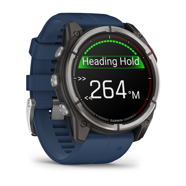 Garmin quatix® 8 - 51 мм, AMOLED, Sapphire, Titanium, синий силиконовый ремешок 010-02905-91 от прозводителя Garmin