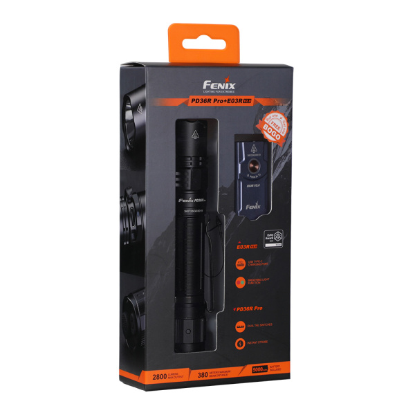 Фонарь Fenix тактический PD36R Pro + E03R V2.0 синий PD36RPROE03RV20BL от прозводителя Fenix