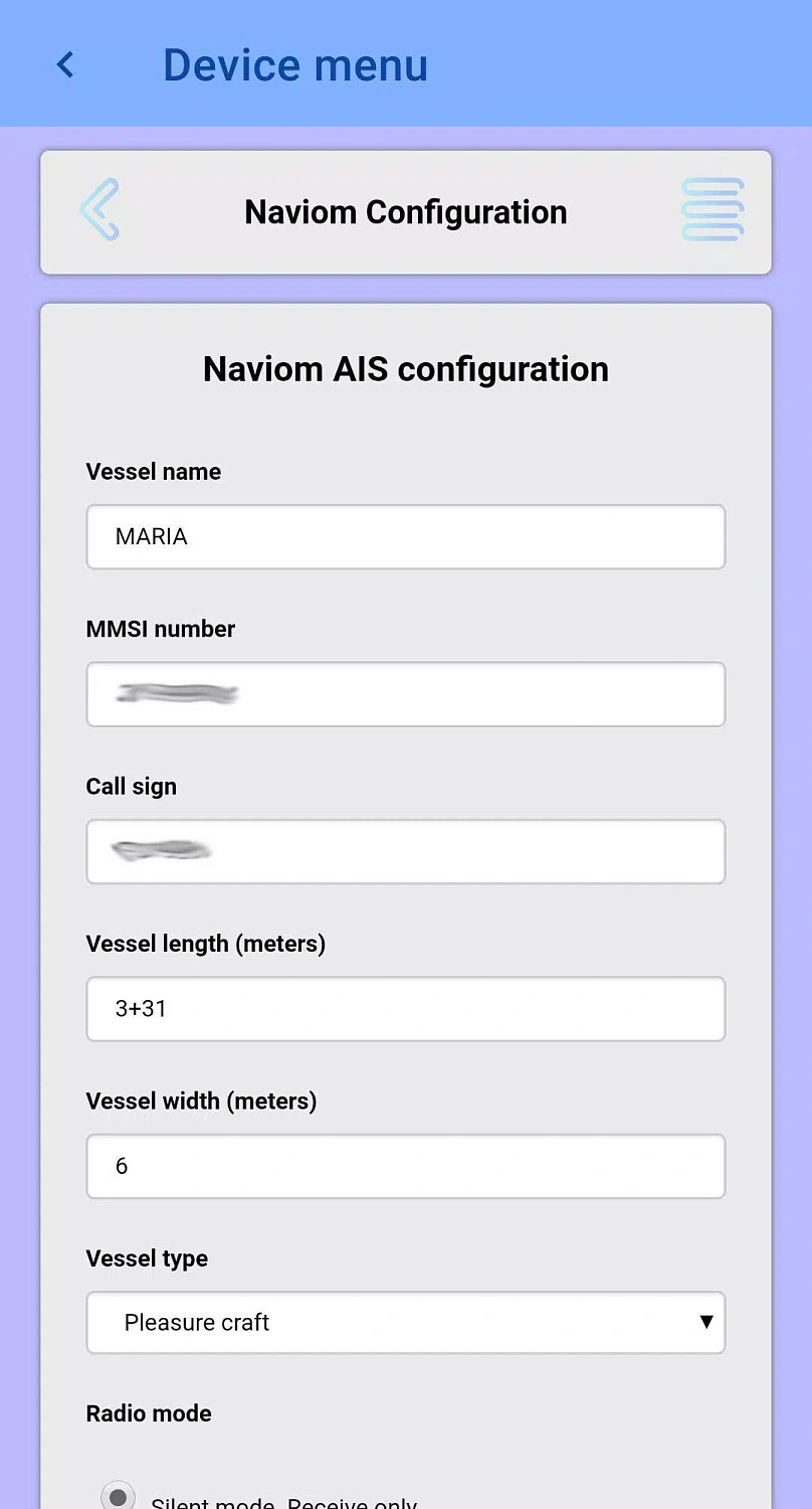 Naviom AIS класса B тип 1