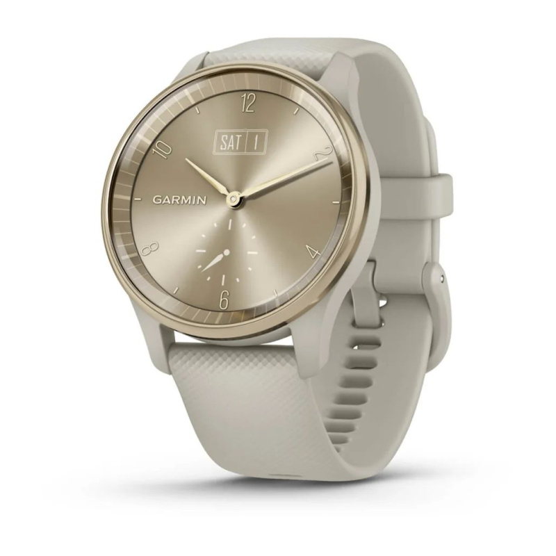 Garmin Vivomove Trend - 40 мм | Cream Gold Stainless Steel Bezel with French Grey Case and Silicone Band