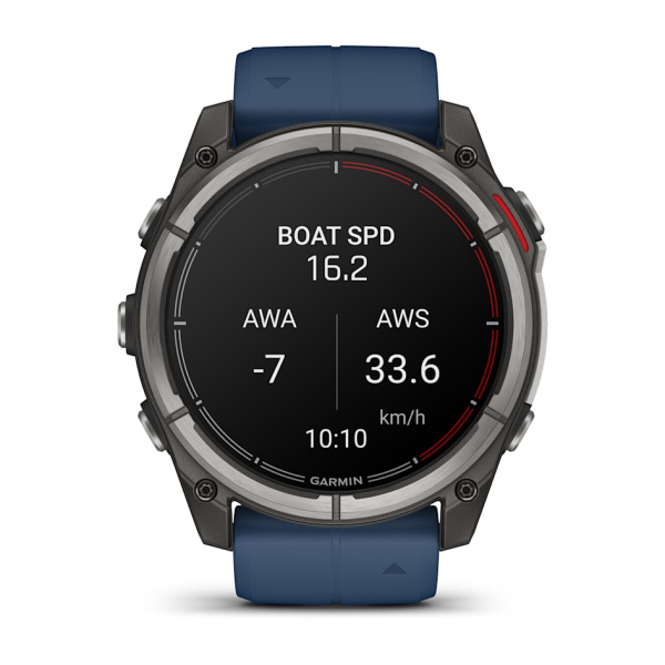 Garmin quatix® 8 - 51 мм, AMOLED, Sapphire, Titanium, синий силиконовый ремешок 010-02905-91 от прозводителя Garmin