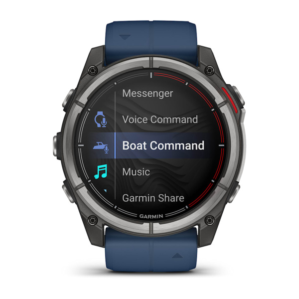 Garmin quatix® 8 - 51 мм, AMOLED, Sapphire, Titanium, синий силиконовый ремешок 010-02905-91 от прозводителя Garmin