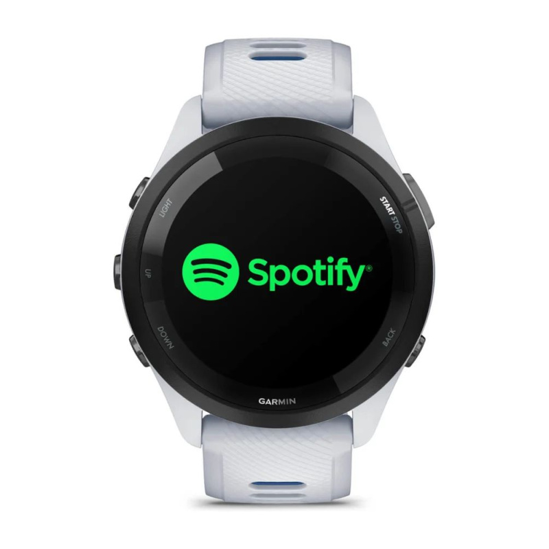 Garmin Forerunner 265 - 46 мм | Black Bezel with Whitestone Case and Whitestone/Tidal Blue Silicone Band