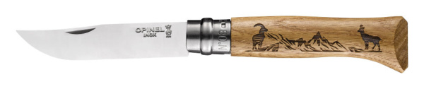 Нож Opinel №8, нержавеющая сталь, рукоять дуб, гравировка серна, 002336 002336 от прозводителя Opinel